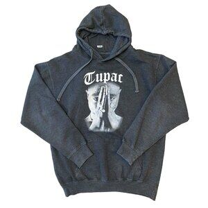 Cross Colours Tupac Shakur Hoodie Size Large Y2k Style Rap Hip Made in USA Gray